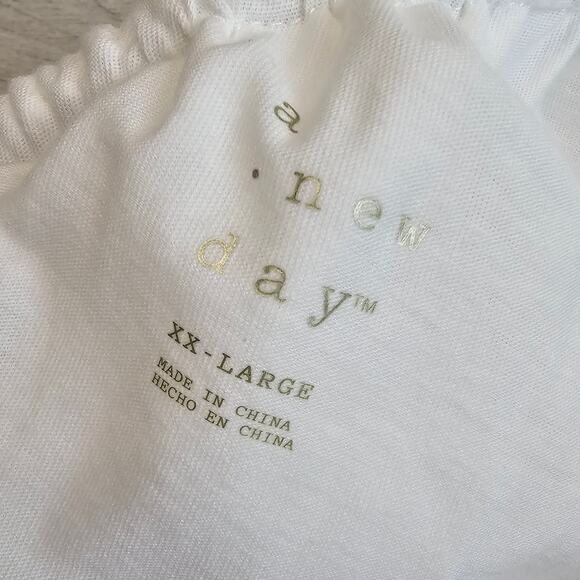 A New Day White One Shoulder Ruffle Blouse Top Womens Plus XXL Asymmetrical Neck - Picture 7 of 7